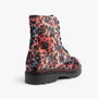 Heavenly Feet JUSTINA2 VIOLA VELOUR Womens Ankle Boots Rose Pink, side view showcasing floral design and lace-up closure.