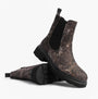 Heavenly Feet BRKVLR ZETA MEADOW VELOUR Womens Chelsea Boots Bark Velour side view showcasing textured velour material.