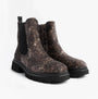 Heavenly Feet BRKVLR ZETA MEADOW VELOUR Womens Chelsea Boots Bark Velour side view showcasing stylish printed upper.