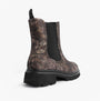 Heavenly Feet BRKVLR ZETA MEADOW VELOUR Womens Chelsea Boots Bark Velour side view showcasing intricate design and chunky sole.
