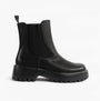 Heavenly Feet ALANA2 Womens Chelsea Boots Black side view showcasing synthetic upper and chunky sole.