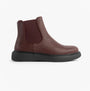 Heavenly Feet AZALEA Womens Chelsea Boots Burgundy side view showing synthetic upper and round toe design.
