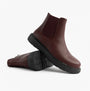 Heavenly Feet AZALEA Womens Chelsea Boots Burgundy side view showcasing synthetic upper and lightweight design.