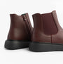 Heavenly Feet AZALEA Womens Chelsea Boots Burgundy rear view with zip closure and ankle height design