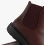 Heavenly Feet AZALEA Womens Chelsea Boots Burgundy side view with elastic panel and round toe design.