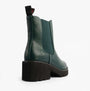 Heavenly Feet HONEYBELLE Womens Chelsea Boots evergreen side view showing ankle height and faux leather upper