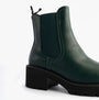 Heavenly Feet HONEYBELLE Womens Chelsea Boots evergreen side view showcasing faux leather upper and comfortable design.