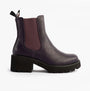 Heavenly Feet HONEYBELLE Womens Chelsea Boots Purple side view showcasing faux leather upper and rubber sole.