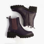 Heavenly Feet HONEYBELLE Womens Chelsea Boots Purple, side view showcasing faux leather and rubber sole.