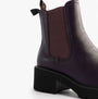 Heavenly Feet HONEYBELLE Womens Chelsea Boots Purple side view showcasing faux leather upper and round toe.