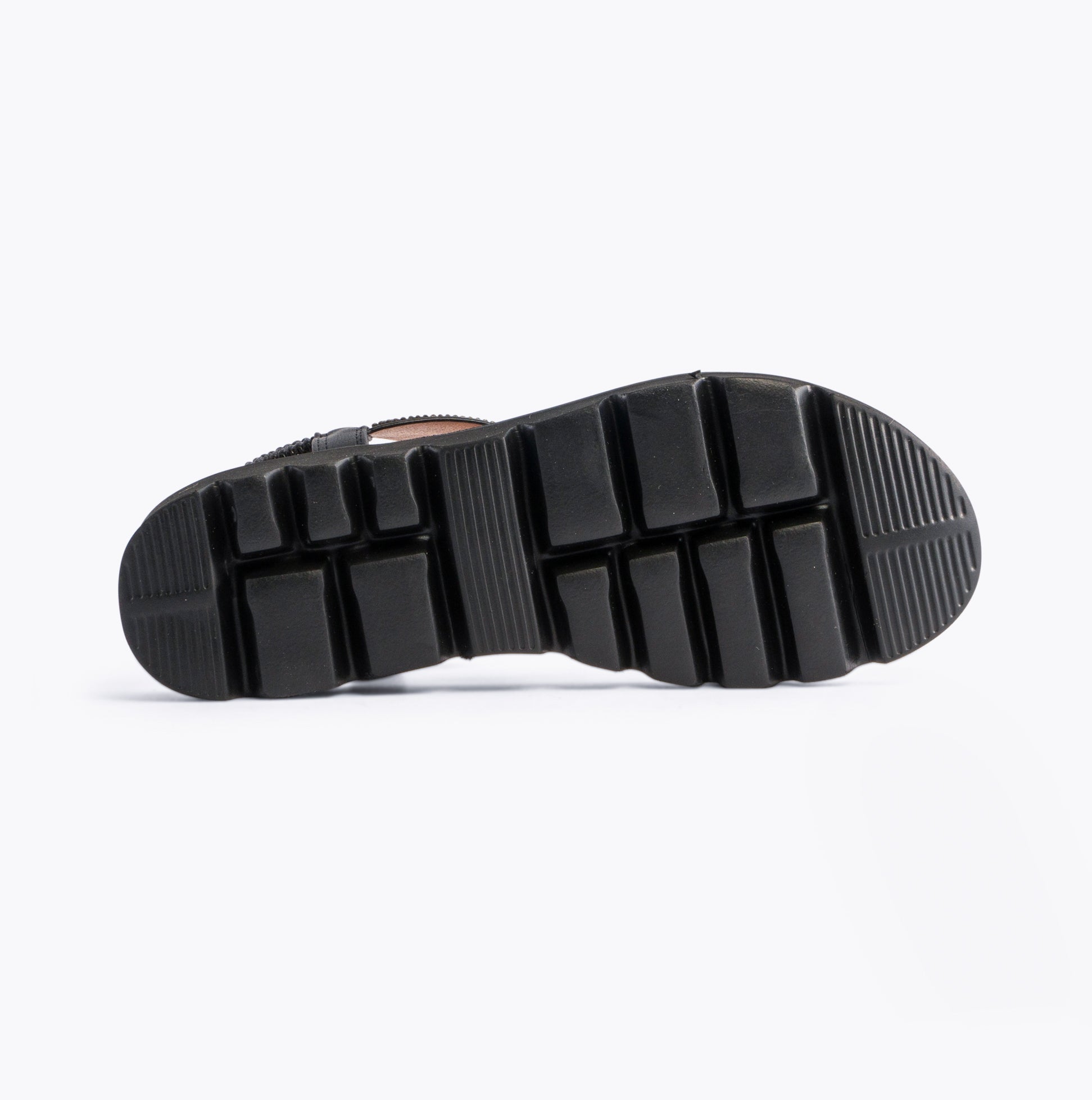 Heavenly Feet FRESCO Womens Sandals Black bottom view showcasing durable rubber sole.