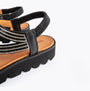 Heavenly Feet FRESCO Womens Sandals Black side view showcasing stylish design and detail.