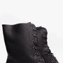 Heavenly Feet MARTINA4 Womens Ankle Boots Black detail view showcasing lace-up design and synthetic upper material.