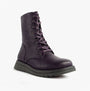 Heavenly Feet MARTINA4 Womens Ankle Boots Purple side view showing lace-up design and round toe.