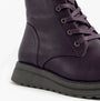Heavenly Feet MARTINA4 Womens Ankle Boots Purple side view showing lace-up detail and rubber sole.