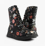 Heavenly Feet MARTINA4 PRINT FANTASY Womens Ankle Boots Black front view with floral print design.