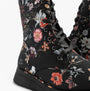Heavenly Feet MARTINA4 PRINT FANTASY Womens Ankle Boots Black detail view with floral print and lace-up feature.