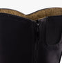 Heavenly Feet BELLA Womens Mid-Calf Boots Black close-up view of zipper and lining details.
