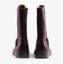 Heavenly Feet BELLA Womens Mid-Calf Boots Burgundy back view showcasing faux leather material and wedge heel.