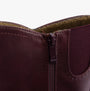Heavenly Feet BELLA Womens Mid-Calf Boots Burgundy detail view of zipper and faux leather upper