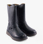 Heavenly Feet BELLA Womens Mid-Calf Boots Ocean side view displaying faux leather upper and wedge heel.