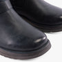 Heavenly Feet BELLA Womens Mid-Calf Boots Ocean close-up view of faux leather upper and round toe shape.