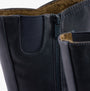 Heavenly Feet BELLA Womens Mid-Calf Boots Ocean detail view showing zip and faux leather interior.