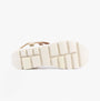 Heavenly Feet FRESCO Womens Sandals Gold underside view showing rubber sole for comfort and traction.