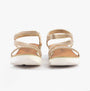 Heavenly Feet FRESCO Womens Sandals Gold back view with stylish straps and comfortable sole.