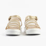 Heavenly Feet SAFFRON Womens Sandals Gold back view showing strappy design and white sole.