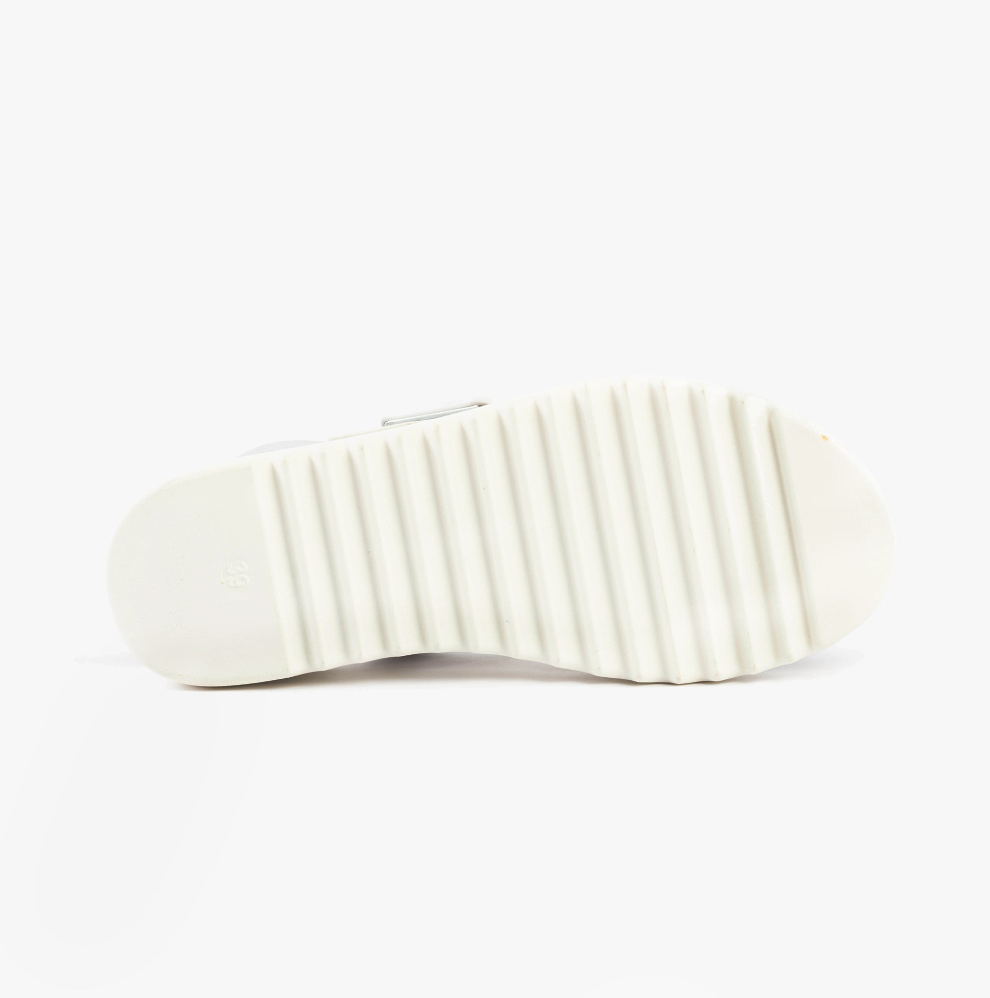 Heavenly Feet PISTACHIO Womens Sandals White/silver bottom view showing the textured synthetic sole.