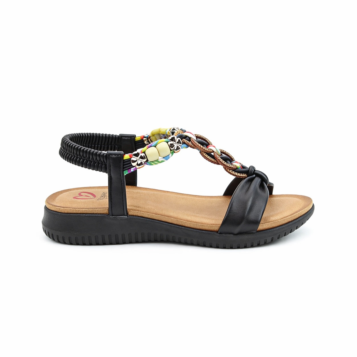 Heavenly Feet BRIGHT Womens Slingback Sandals Black