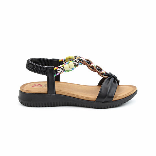 Heavenly Feet BRIGHT Womens Slingback Sandals Black