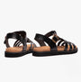 Heavenly Feet SALTWATER Womens Slingback Sandals Black, rear view showing the buckle detail and strap design.