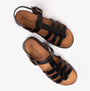 Heavenly Feet SALTWATER Womens Slingback Sandals Black top view showing synthetic straps and comfortable sole.