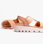 Heavenly Feet RITZ Womens Sandals Nude side view showcasing the lightweight design and comfortable textile upper.