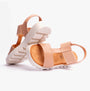 Heavenly Feet RITZ Womens Sandals Nude side view showcasing the stylish upper and comfortable sole.
