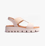 Heavenly Feet RITZ Womens Sandals Stone side view showing breathable design and lightweight sole.