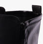 Heavenly Feet LUNA Womens Tall Boots Black detail view showing zip and faux leather upper.