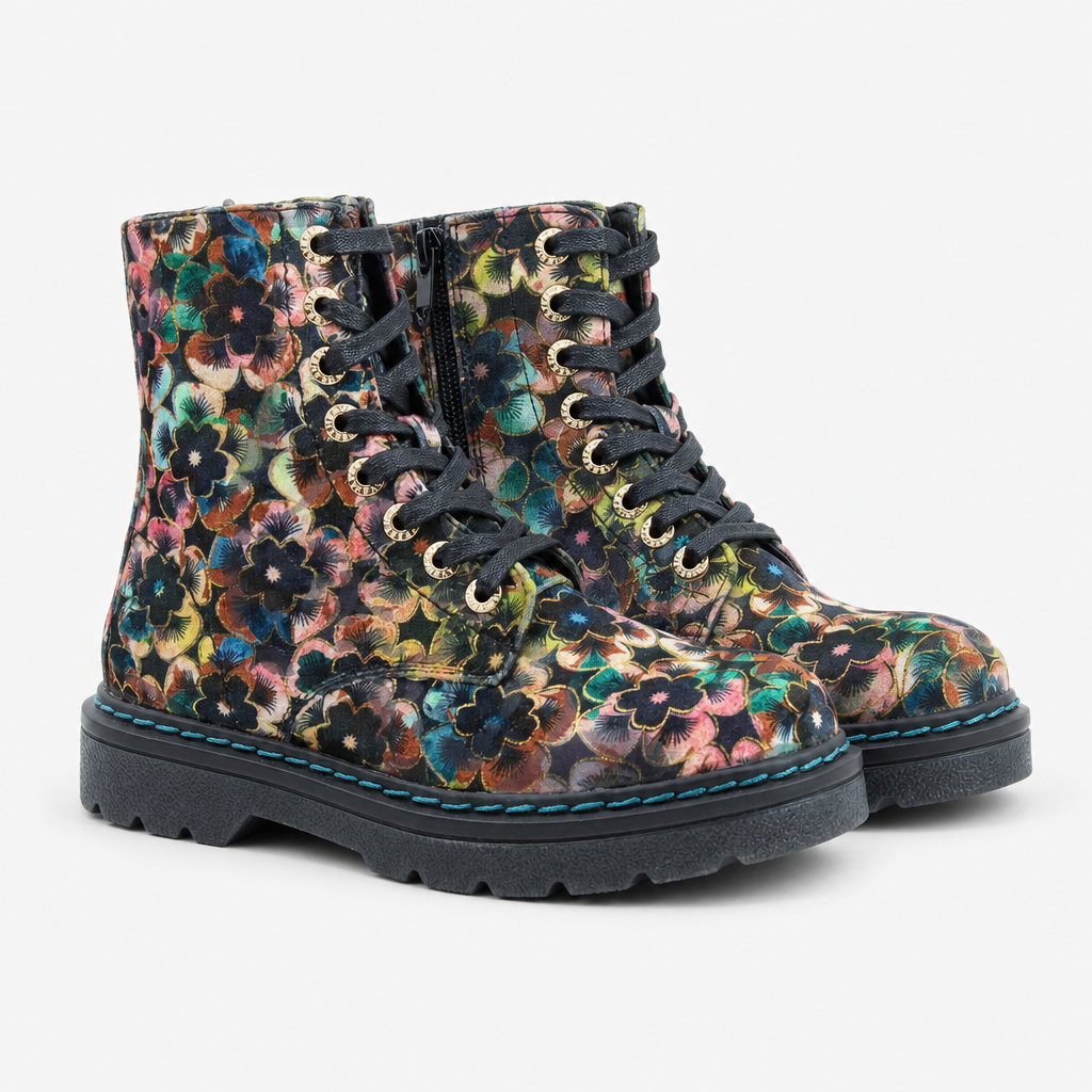 Heavenly Feet JUSTINA2 VIOLA VELOUR Womens Ankle Boots Autumn Gold
