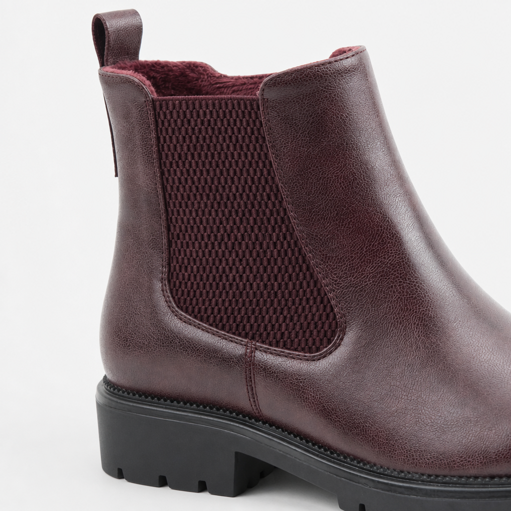 Heavenly Feet BALLY Womens Ankle Boots Burgundy