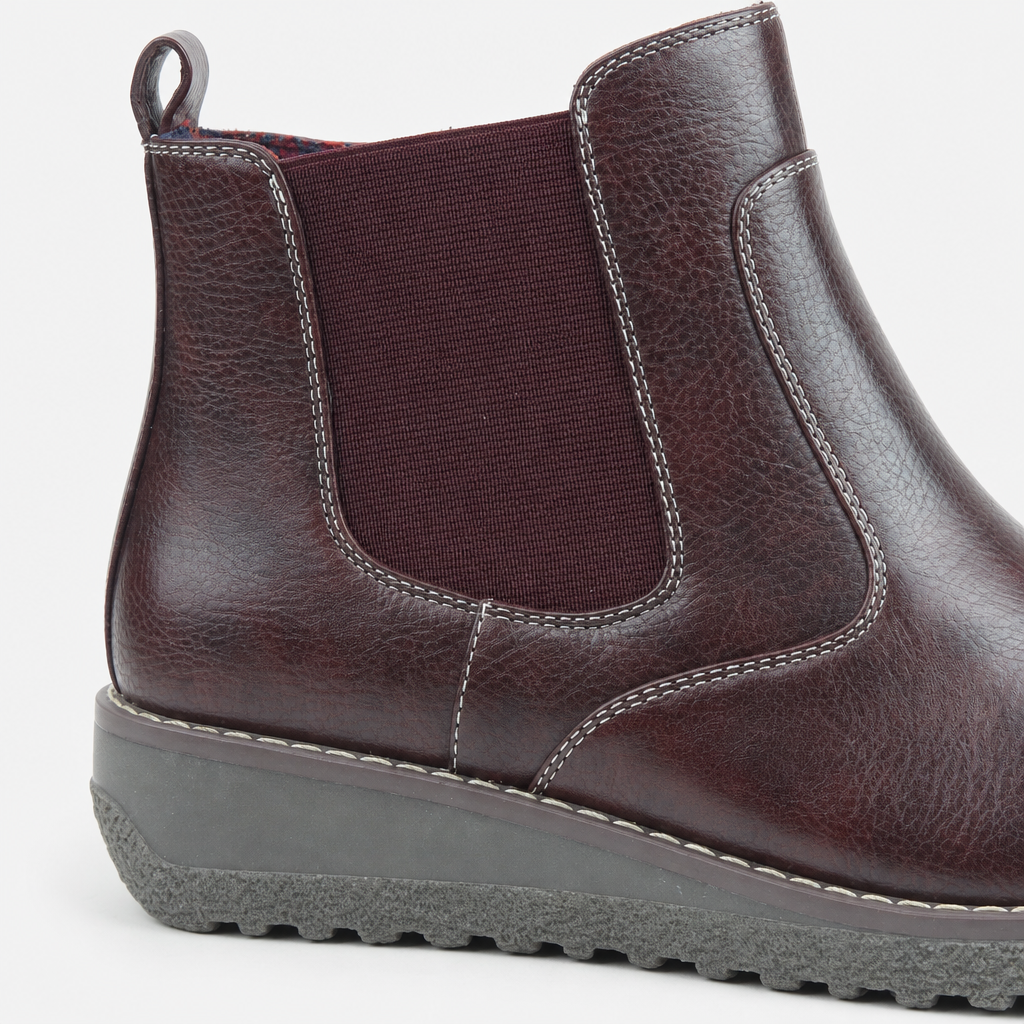 Heavenly Feet MOIRA Womens Ankle Boots Burgundy