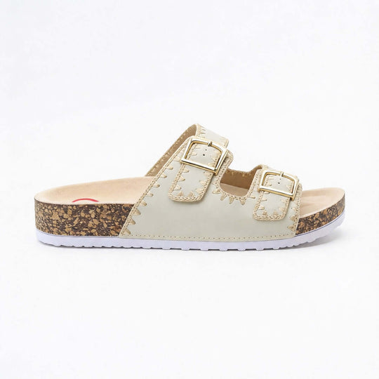 Heavenly Feet SANDY Womens Mules Sandals Beige