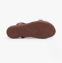 Heavenly Feet BUTTERCUP Womens Sandals Gold bottom view showcasing the rubber sole and design details.