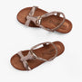 Heavenly Feet BUTTERCUP Womens Sandals Gold top view showing synthetic upper, buckle detail and comfort design.