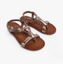 Heavenly Feet BUTTERCUP Womens Sandals Gold side view showing synthetic upper and rubber sole.