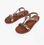 Heavenly Feet BUTTERCUP Womens Sandals Gold side view showcasing synthetic upper and comfortable design.