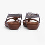 Heavenly Feet BUTTERCUP Womens Sandals Silver back view showcasing the synthetic upper and comfortable rubber sole.