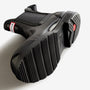 Hunter CHELSEA COMMANDO Womens Wellies Black Gloss bottom view showcasing rubber sole and slip-resistant features.