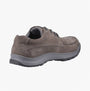 Hush Puppies TUCKER LACE Mens Lace Shoes Grey, rear view highlighting nubuck upper and lace-up closure.